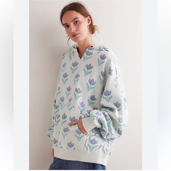 We The Free Tops - FREE PEOPLE  We The Free It's A Vibe Printed Hoodie - Snowfall Combo